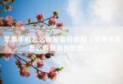 苹果手机怎么恢复备份数据（苹果手机怎么恢复备份数据vivo）