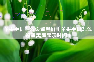 苹果手机怎么设置黑屏（苹果手机怎么设置黑屏显示时间）