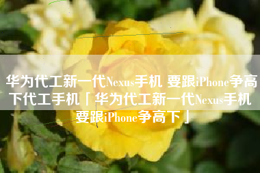 华为代工新一代Nexus手机 要跟iPhone争高下代工手机「华为代工新一代Nexus手机 要跟iPhone争高下」