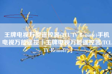 王牌电视万能遥控器(TCL TV Remote)手机电视万能遥控「王牌电视万能遥控器(TCL TV Remote)」